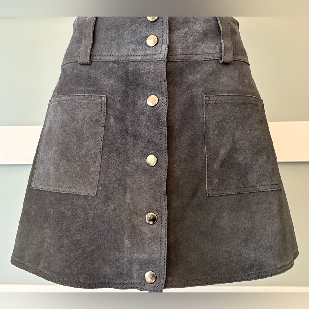 Urban Outfitters Charcoal Suede A-Line Skirt